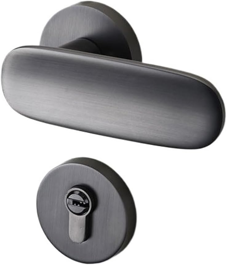 Door Lock Indoor Matte Gold Brushed Light Luxury Split Set Bedroom Magnetic Silent Door Handle Room Door Lock(Matt Gold Magnetic 35-50mm)