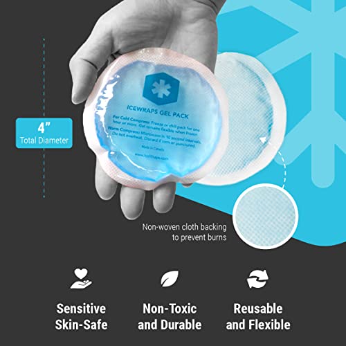 Icewraps Round Hot And Cold Gel Ice Packs Reusable With Cloth Backing | Reusable Gel Ice Packs For Injuries | Hot Cold Compress For Toothache, Face And Breast And Surgery Pain Relief | Pack Of 5 #TOP4