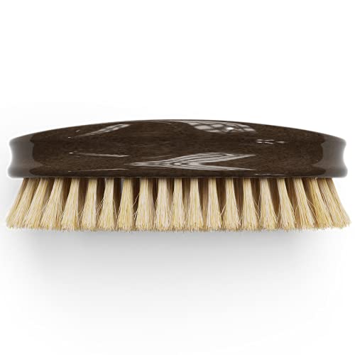 Ultimate Beard Brush - Soft Natural Boar Bristle, Solid Maple, High Gloss Rosewood Finish, Gold Engraved, Compact Size By Crown Quality Products #TOP3