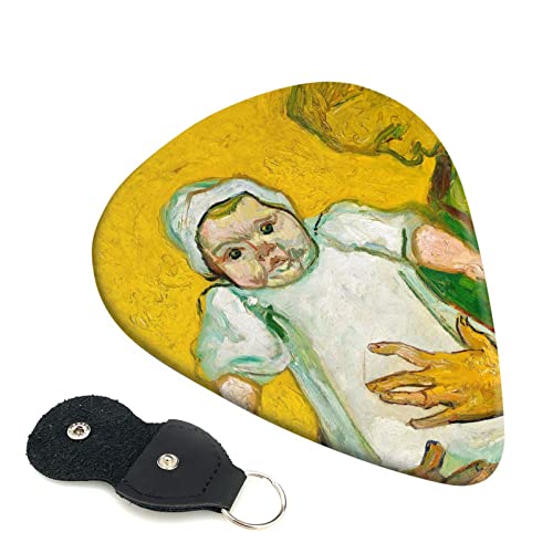 ギターピック 6枚セット 0.46mm 0.71mm 0.96mm エレキギター ベース用ピック ウクレレ ギター ABS素材 エレクトリック アコースティック 弦楽器 初心者 トライアングル ピック( ヴィンセント・ファン・ゴッホ 『レーラン夫人と赤ん坊