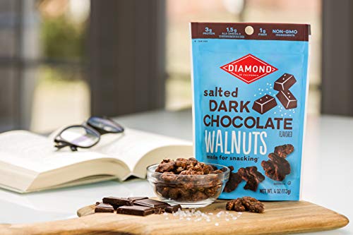 Diamond of California Salted Dark Chocolate Walnuts, 4 oz, 1 Pack