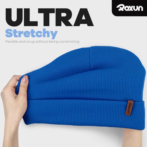Image of ROXUN Beanie for Men /Women Winter Hat Soft Warm Unisex Skull Stocking Cap | cuffed beanie,stretch-knit fit ,suits daily wear,hiking, skiing cycling