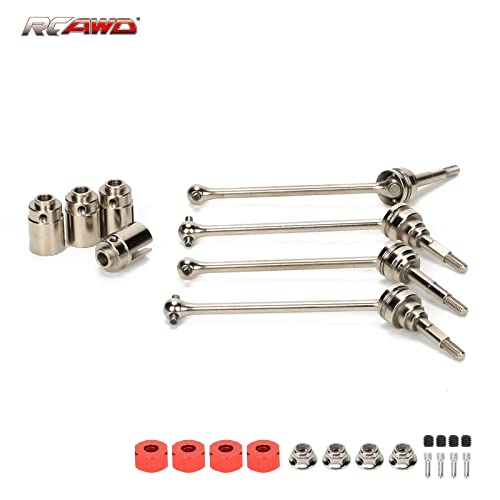 Rcawd Bigger Ball Cvd Drive Shafts For 1/10 Slash 4X4 Upgrades, Hoss 4X4 Vxl, Rustler 4X4, Stampede 4X4 Unassembled Kit & Vxl, New Rotor Driveshafts, Parts For #9051X 9052X Silver #TOP7