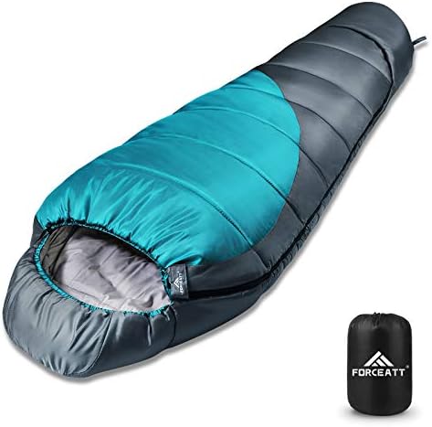 Forceatt Schlafsack -10°C~15°C 4 Jahreszeiten, Mumienschlafsack Winter für Erwachsene Wasserdicht, Schlafsack Outdoor Ultraleicht für Camping, Reisen Zelten, Outdoor und Indoor.