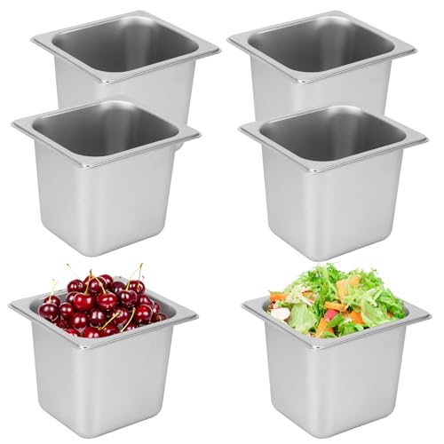 Image of 6 Pack, 1 /6 Size Stainless Steel Steam Table Pan