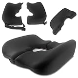 masteymoh Memory Foam Bed Sore Cushions for Long Time Sitting, Bedsore Pressure Relief Pillow for Sleeping and Sitting, Foam Cushion for Bed Sores & Fatigue Relief, T Shaped Tailbone Pillow (Black)