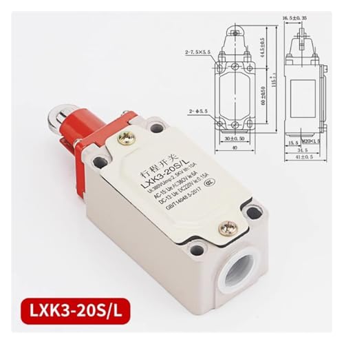 Interrupteur de fin de course LXK3-20S/L mécanique à rouleau réglable