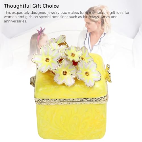 Joyero de flor de cerezo amarillo como estuche de metal para regalo 5
