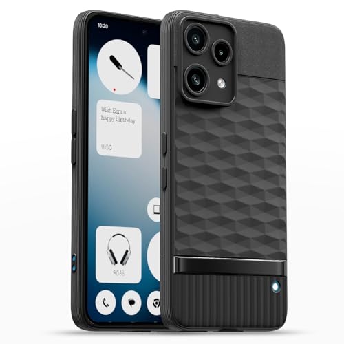Pikkme Back Cover for Nothing Phone 3a Lite 5G Camera Protection 3D Hexa Cube Design Silicone Protective Bumper Case (Black)
