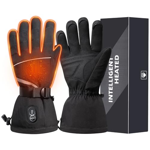 SNOW DEER Heated Motorcycle Gloves for Men Women Electric Glove Rechargeable Battery Heated Hand for Motorcycle Biking Hunting Arthritis Skiing Working