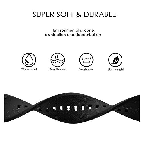 Bisonstrap Watch Strap 20Mm, Quick Release Silicone Watch Bands For Men Women (Black, Black Buckle) #TOP6