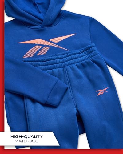 Reebok Baby Boys Pants Set - 2 Piece Pullover Hoodie and Joggers Jog Set - Cozy Fleece Play Wear Pant Sets for Toddler Sizes3