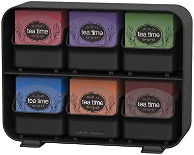 Mind Reader 6 Drawer Tea Bag Holder and Organizer, Black