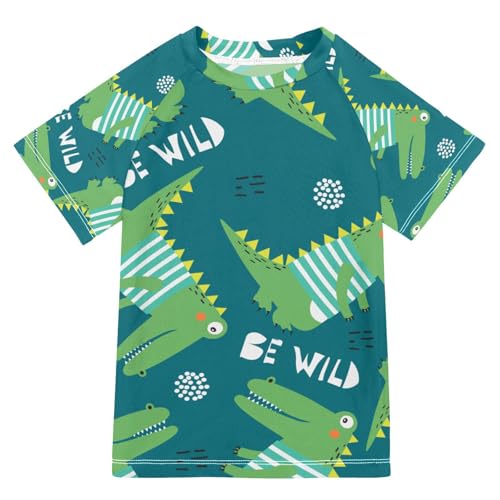 Aflyko Kid Rashguard Shirt Crocodile Be Wild Boys Girls Swimsuit Top