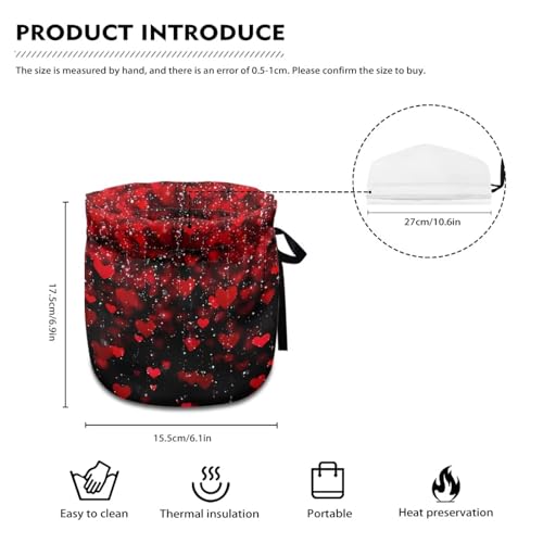 Image of Red Heart Love Tea Cosy, Stain Resistant Teapot Cozy Breakfast Warmer Insulation and Keep Warm, Tea Kettle Cover for Home Kitchen Thanksgiving Decor