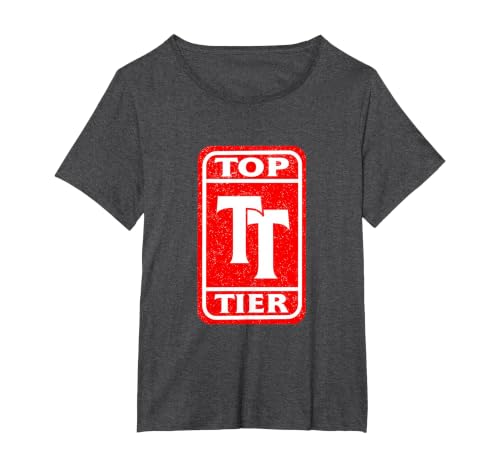 Red Top-Teir Red Graphic T-Shirt, Women's Plus, Dark Heather Grey, 3X