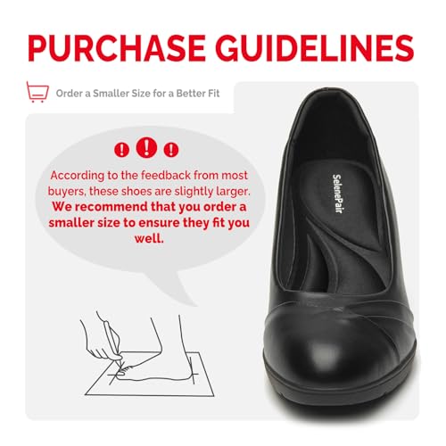 SelenePair Women's Chunky Low Block Heels Work Pumps Ladies Closed Round Toe Slip On Dress Wedding Shoe2