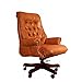 Bürosessel Belford Leder Columbia Brown Chesterfield-Knopfmuster Büro Stuhl Sessel