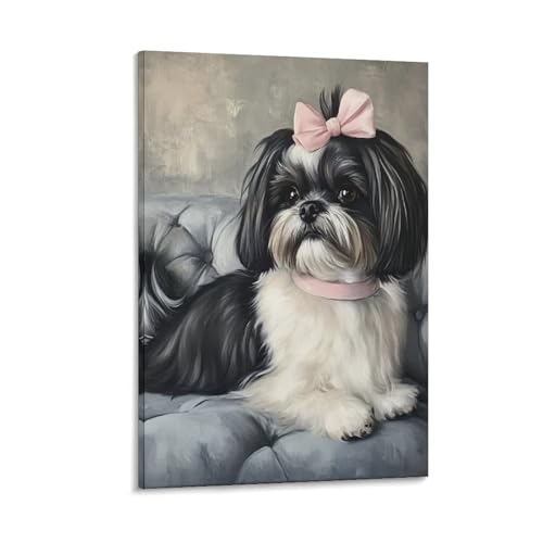 Impression sur toile Shih Tzu pour créer un salon cocooning chaleureux