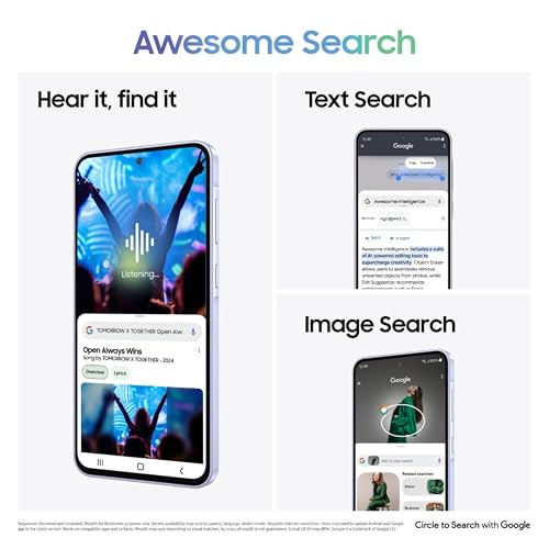 Image of Samsung Galaxy A36 5G (Awesome Lavender, 8GB, 128GB) | Awesome Intelligence: Circle to Search, Intelligent Editing | Awesome 4nm Snapdragon Processor | Flagship Grade Selfie Camera