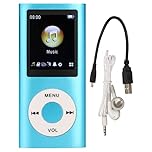 MP3 Player, Portable Digital Lossless Music MP3 Player, Portable Slim 1.8 Inch LCD Screen MP3 Music Player for Sports Running, Supports 64G (Blue)