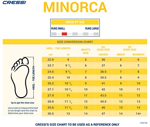 Cressi Minorca Long, Black/Black, Us Man 7 | Us Lady 8 #TOP6