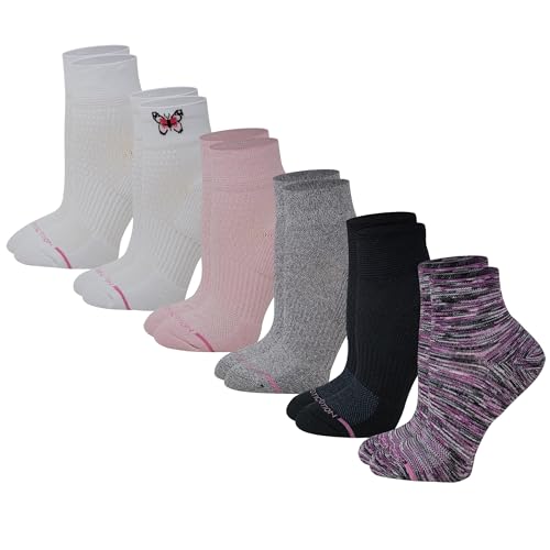 Dr. Motion Compression Quarter Socks For Women With Enhanced Cushion And Breathable Arch Support 6 Pairs2