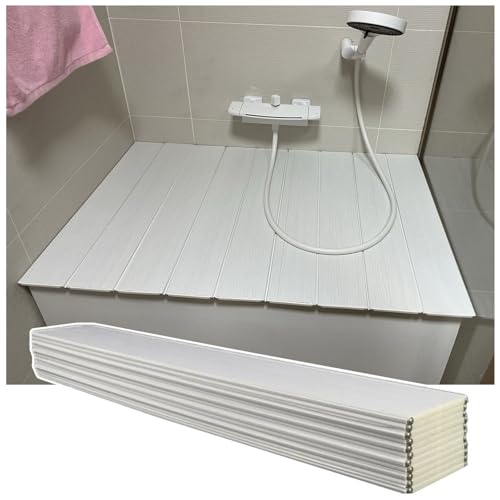 Housse de baignoire pliable en PVC de 0,6 cm d'épaisseur - Anti-poussière - Facile à nettoyer - Pour la maison et l'hôtel (70 x 116 cm) - Gain de place et design