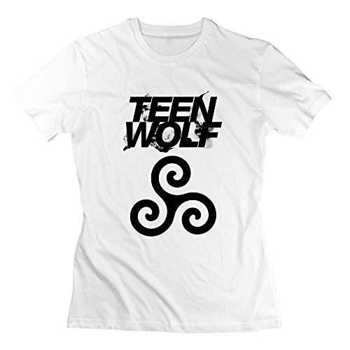 Alcance de la Mujer Teen Wolf Logo Accenter Blanco cWhite Talla única