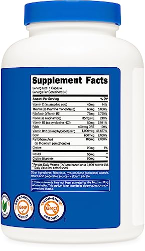 Nutricost High Potency Vitamin B Complex 460Mg, 240 Capsules (3 Bottles) - With Vitamin C #TOP4