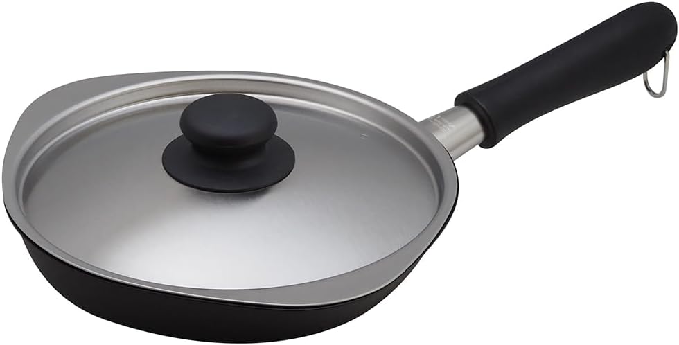 Yanagi Sori Sori Yanagi Iron Frying Pan with Iron, Non-Stick Magma Plate Iron Frying Pan, Induction Compatible, 7.1 inches (18 cm), Lid Included, Iron Frying Pan with Good Oil and Quick Heat