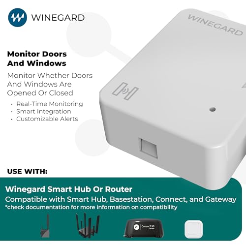 Image of Winegard HS‑CC01 Contact Sensor - Smart RV Door Window Monitor - Bluetooth Wireless Connectivity - CR123A Battery Long Life - for RV Halo Smart System - White