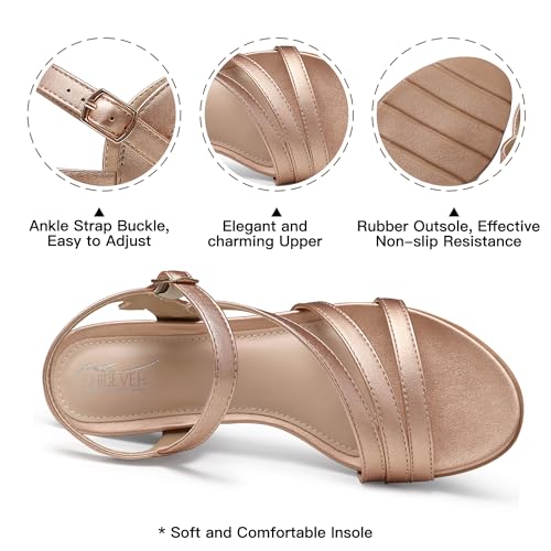 Image of SHIBEVER Wedge Sandals for Women Dressy: Comfortable Low Heel Sandal | Open Toe Ankle Strap Strappy Womens Shoes with Cushioned Casual Walking for Wedding Work Office Travel in Summer
