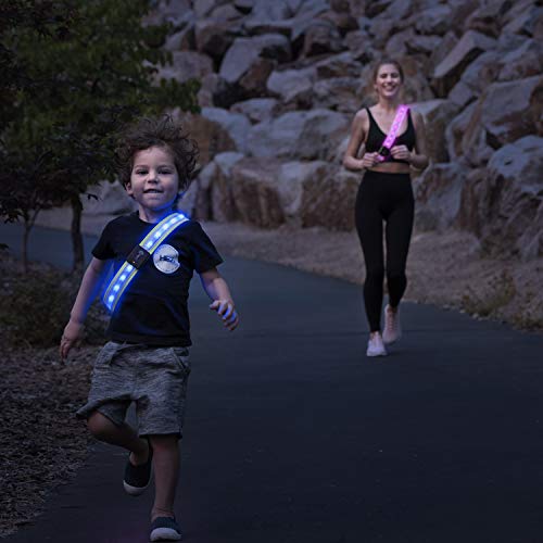 Illumiseen LED Belt 2.0 – Illuminating & Reflective Running Gear - with 8 Bright LED Colors, Perfect Running Lights for Runners, for Walking or Cycling at Night - Waterproof & USB Chargeable Battery