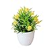 Mini sztuczne rośliny doniczkowe małe fałszywe rośliny na półkę Zielona roślina w białym plastikowym doniczce do dekoracji łazienki domowe sztuczne rośliny Żółty