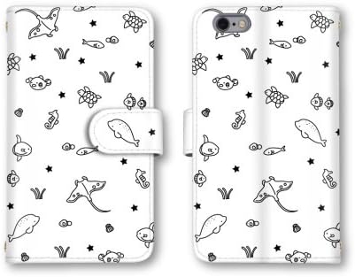 Amazon Co Jp ノーブランド品 Iphone6 Plus スマホケース 手帳型 イラスト マンボウ エイ イルカ ホワイト ブラック 白色 黒色 かわいい おしゃれ 携帯カバー アイフォン6 プラス ケース 家電 カメラ