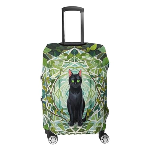 Black Cat Luggage Cover, Elastic Luggage Protector Fits 19-32in Suitcases, Washable & Anti-Scratch Suitcase Cover for Men Women M4