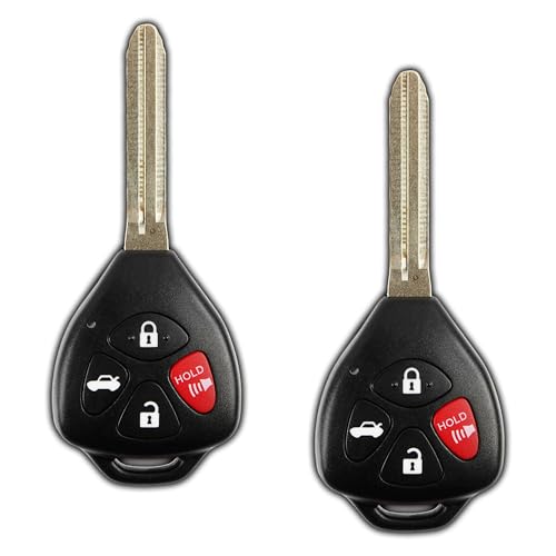 2X KeylessOption Key Fob Replacement for 2007 2008 2009 2010 Toyota Camry Corolla Keyless Entry Remote Remote Control, 4-Button HYQ12BBY 4D67, Locksmith Required