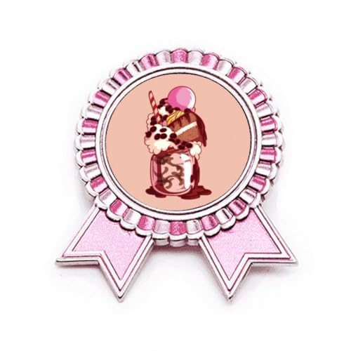 Broche gâteau biscuit rose en métal M pour accessoiriser une veste