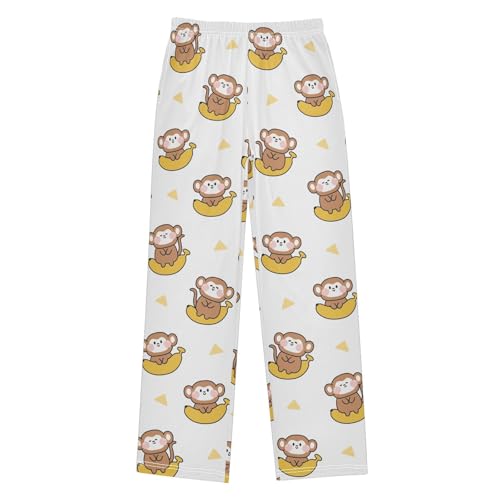 Boys' Pants Cute Monkey Banana Long Bottoms Jogger Pants Elastic Waist Trousers with Pockets S-XL