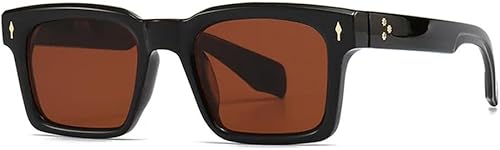 DSVIGF Square Rivets Gradient Sunglasses Men Shades UV400 Gray Women Sun Glasses