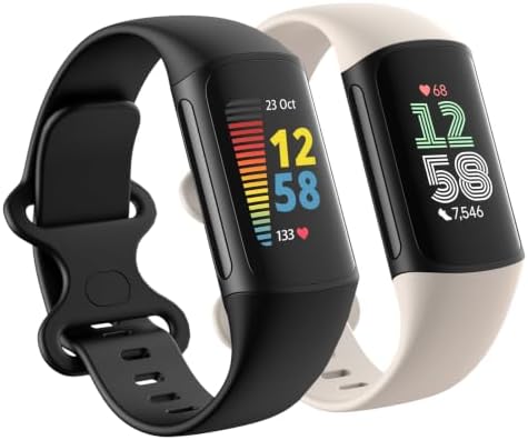 2 Pack Waterproof Bands Compatible with Fitbit Charge 6 / Charge 5 Bands - 1