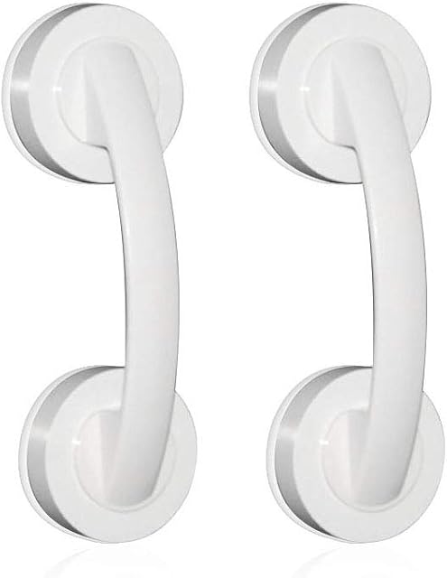 KtdaysB Suction Cup Grab Bar 2PCS Bathroom Anti-Slip Safety Suction Grab Rails Portable Mobility Handle with Super Strong Suction Cup for Shower Room Window Door Drawer Cabinet
