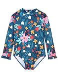 Toddler Swimsuit Girl One Piece Green Flowe with UPF 50+ Sun Protection Toddler Girls' Swimwear 24 Months 2t 3t 2-3t