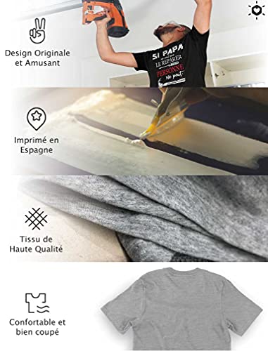 Cadeau Papa Tee Shirt Homme Humour Fete des Peres Anniversaire Bricoleur Tshirt Large Noir - Image 6