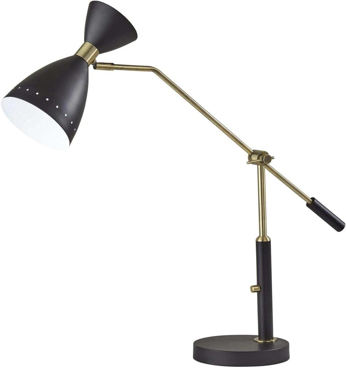 Adesso 4282-01 Oscar Adjustable Desk Lamp, 31.75 in., 40W, Black w/Antique Brass, 1 Table Lamp