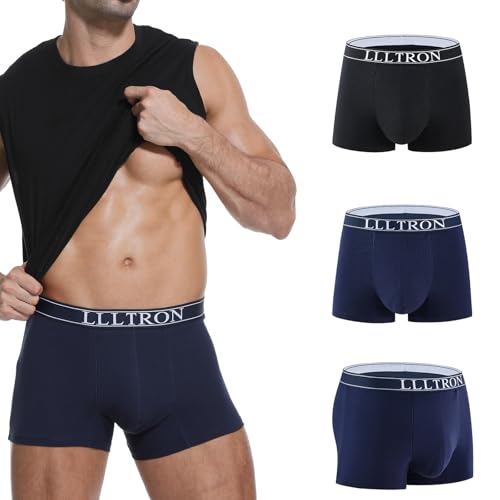 Mens Incontinence Underwear Washable 150ml Absorbent Leak Proof Underwear for Men Bladder Leak with Reusable Mens Urinary Incontinence Boxer Briefs 3pack (2Blue+1Black Large)