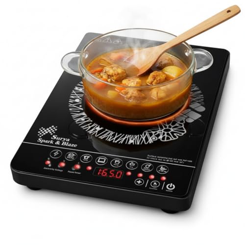Image of Drumstone (Exclusive & Limited 5 Year Warranty) Induction Cooktop 2000W Electric Stove Rapid Heating Cooking Plate, Shockproof Induction Chulha, Energy Efficient, Easy Clean Surface, Gas-Free Cooking