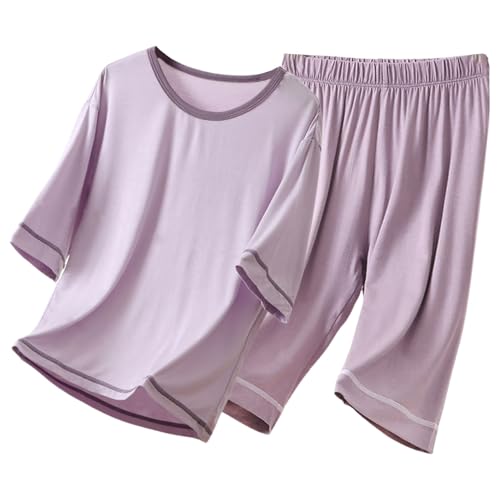 Kids Blue 𝐏ajamas Sets Comfy Short Sleeve Tops Pants Boys Girls Fall Winter Sl𝐞epwear Soft Cotton Outfit Set