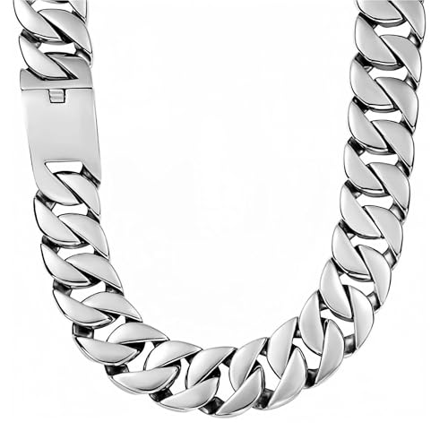 ROWIN&CO Jewelry Huge 32mm Chunky Chain Necklace Heavy Sturdy 316L Stainless Steel Hip Hop Punk Fashion Party Gift for Men Women Cuban Chain, 8.66-35 Inch